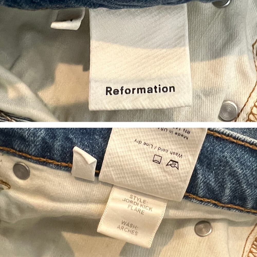 REFORMATION Jordi Kick Flare Jean Size 31 - Picture 7 of 8